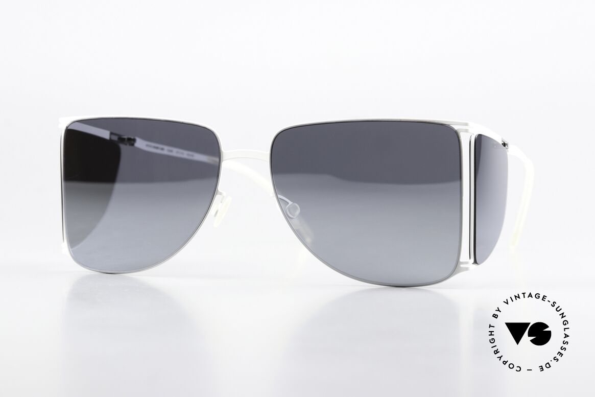 Mykita Helmut Lang HL002 White Silver Flash Mirrored, Mykita sunglasses, Mod. HL002, size 57/16, col. 872, Made for Men and Women