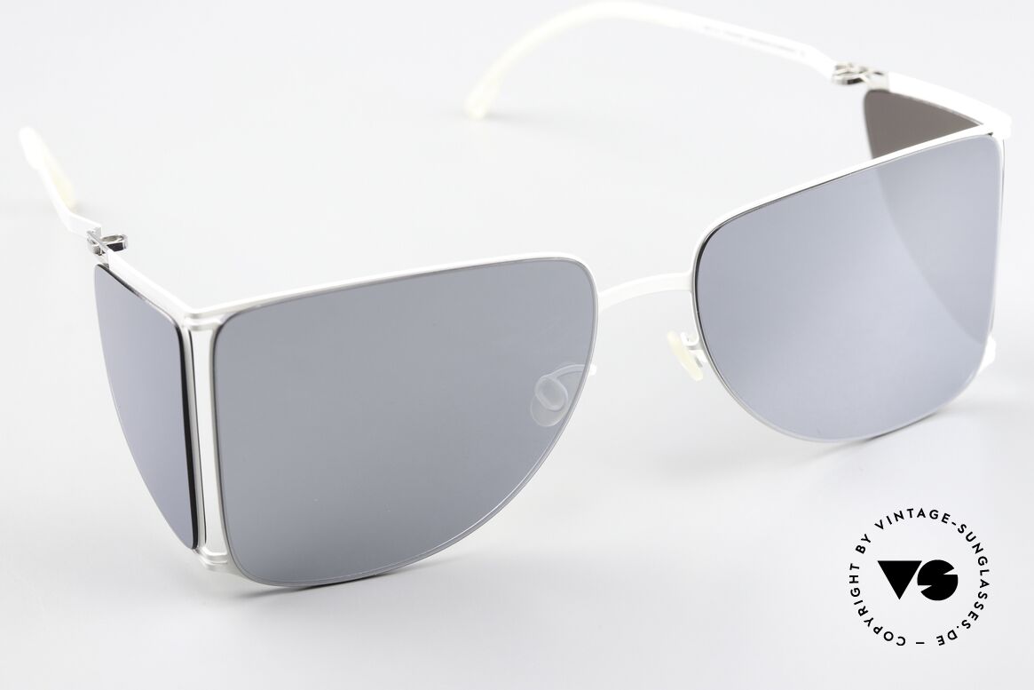 Mykita Helmut Lang HL002 White Silver Flash Mirrored, unworn model with case and full original packaging, Made for Men and Women