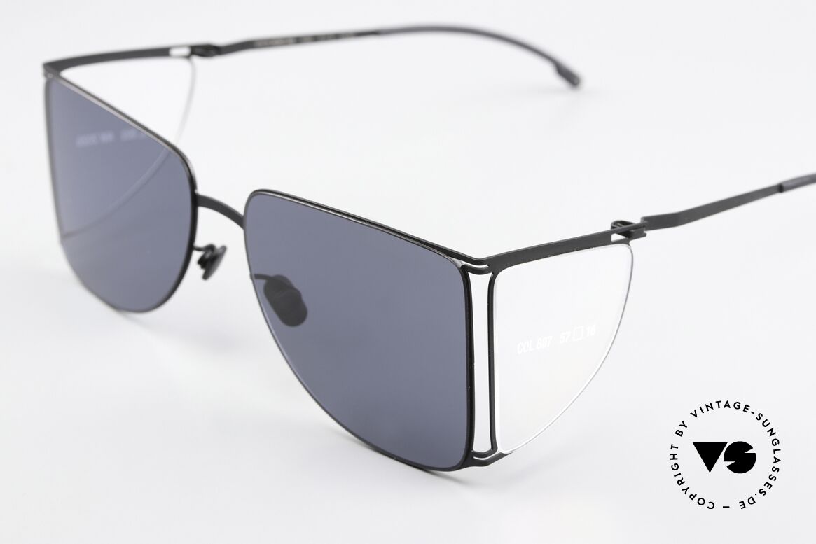 Mykita Helmut Lang HL002 Minimalist-Avant-Garde Frame, black frame with clear side shields; black/clear sides, Made for Men and Women