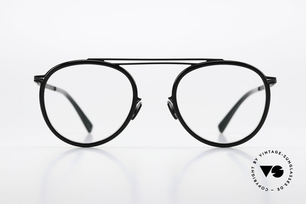 Mykita Maren Black Designer Eyewear Unisex, LITE collection with additional acetate rings / inlays, Made for Men and Women