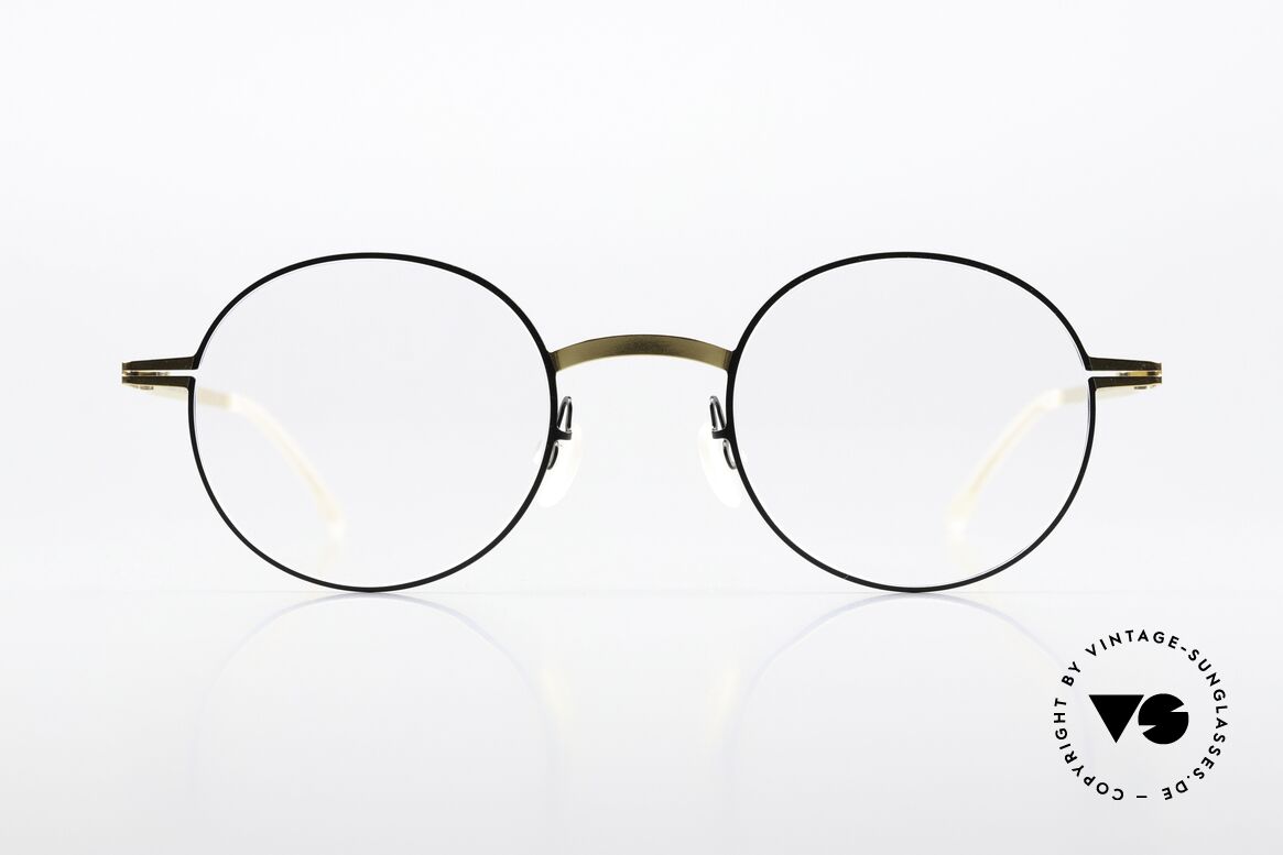 Mykita Yorin Round Specs Gold And Black, round frame from the LITE collection (women & men), Made for Men and Women