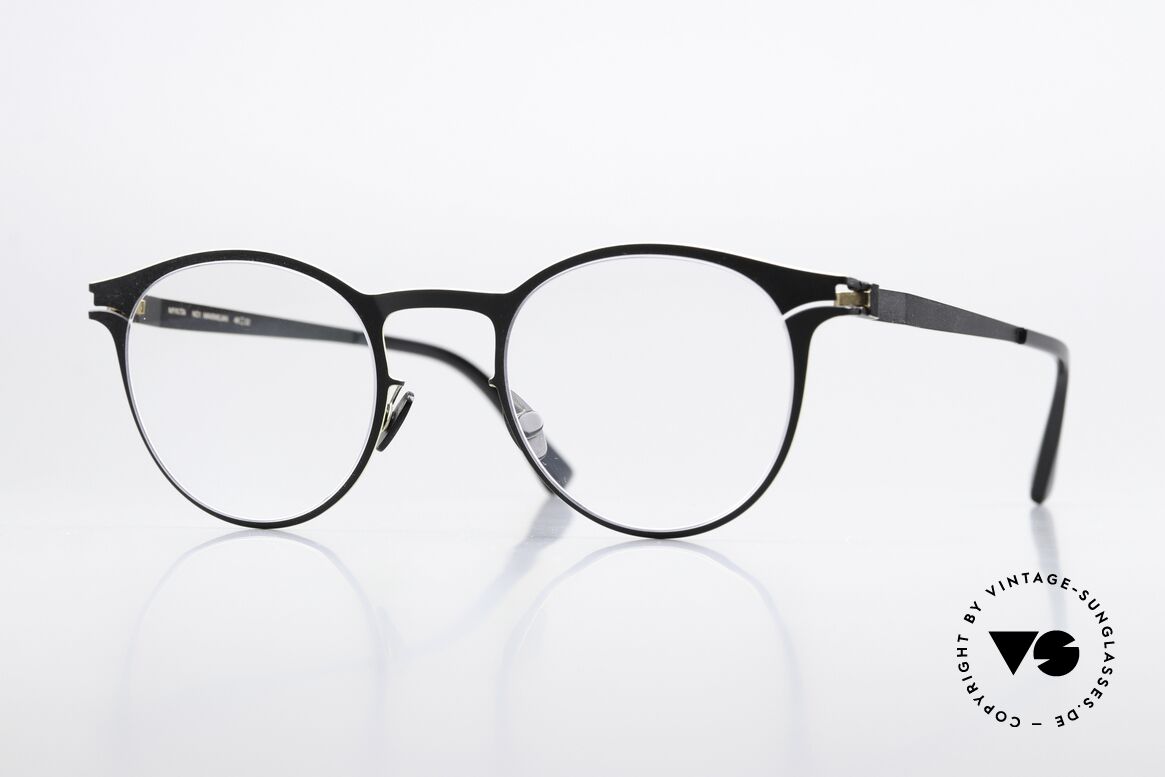 Mykita Maximilian Panto Frame Black Gold Edges, Mykita eyeglasses, Maximilian, size 46-22, color 279, Made for Men and Women