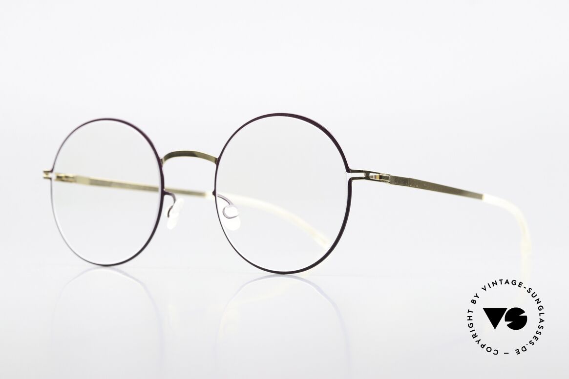 Mykita Pernilla Round Eyewear Gold Plum, color code 226: Gold / Plum = timeless ladies eyewear, Made for Women