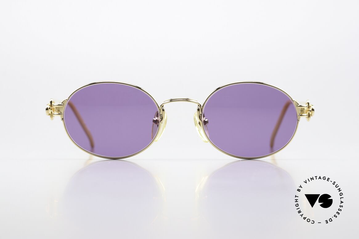 Jean Paul Gaultier 55-6112 90's JPG Designer Sunglasses, precious, 22ct GOLD-PLATED frame in size 47/19, 135, Made for Men and Women