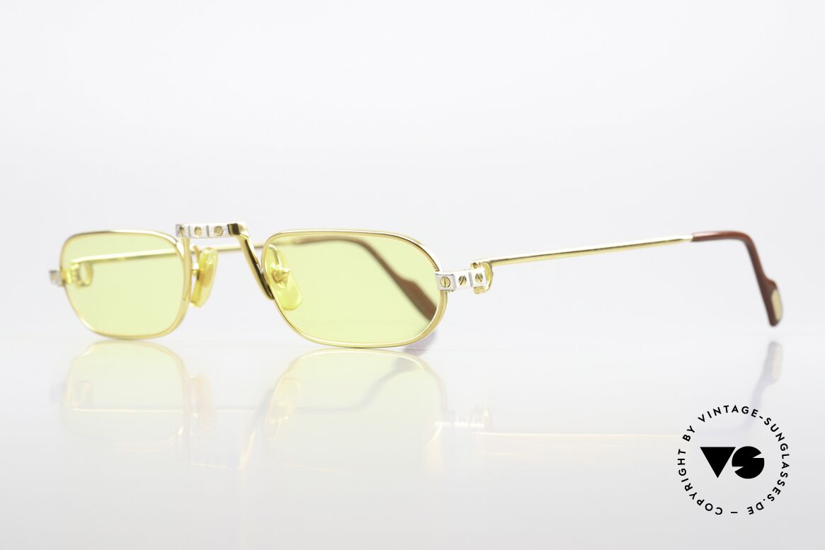 Cartier Demi Lune Santos - L Limited L Version From 1987, this pair with Santos screw decor & 22ct gold-plated frame, Made for Men and Women
