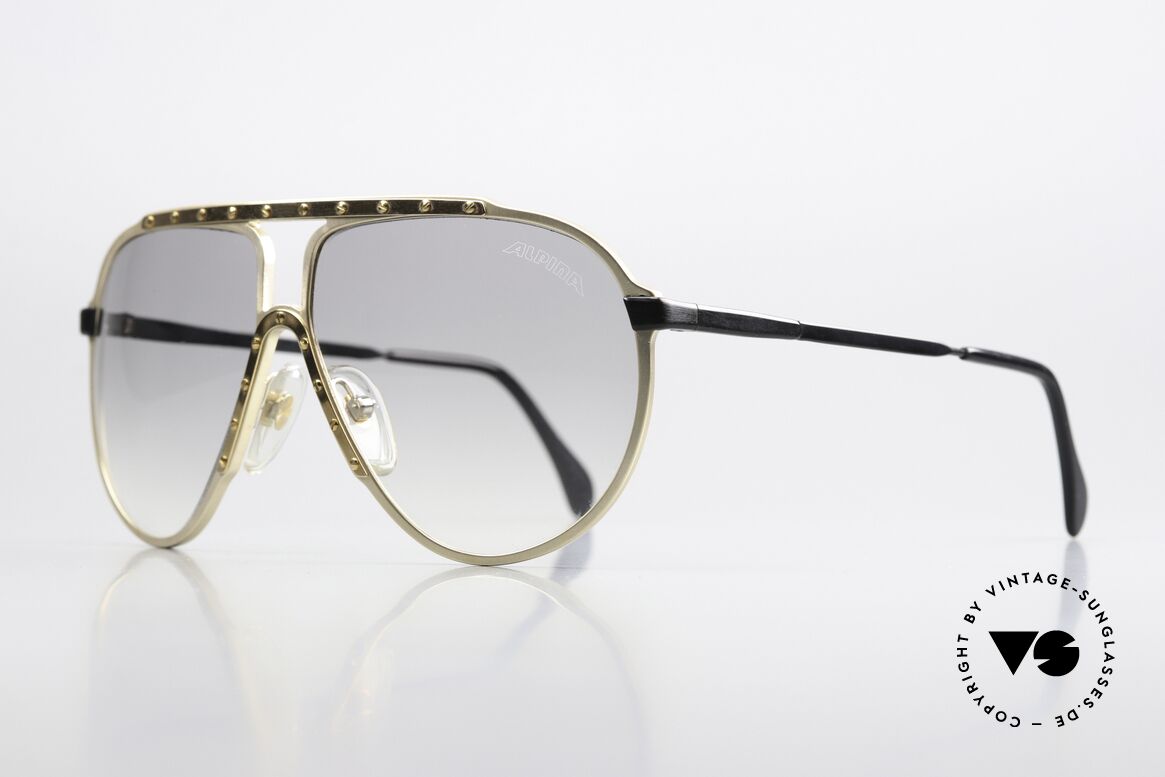 Alpina M1 Iconic Sunnies 1987 Limited, gray-gradient sun lenses with orig. ALPINA logo, Made for Men and Women