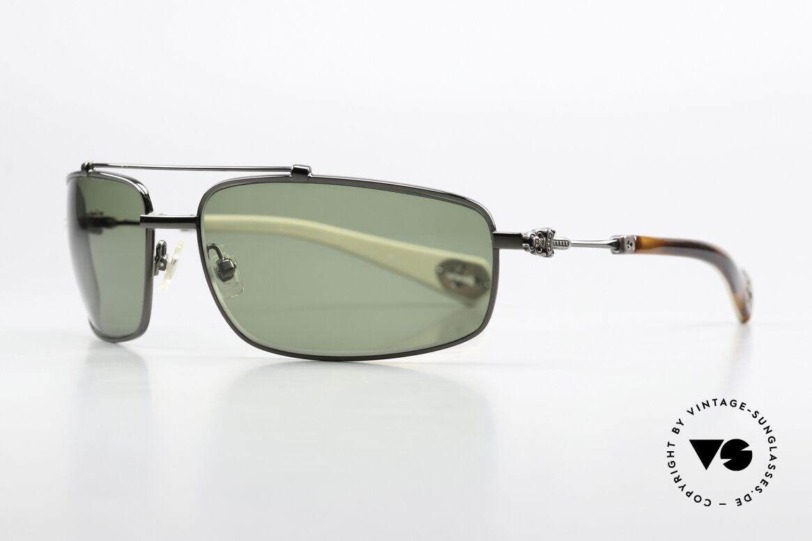Chrome Hearts Boned Rockstar Sunglasses 2004, color code DB: dark brown with 'gunmetal' front, Made for Men Chrome Hearts Boned Rockstar Sunglasses 2004, color code DB: dark brown with 'gunmetal' front, Made for Men