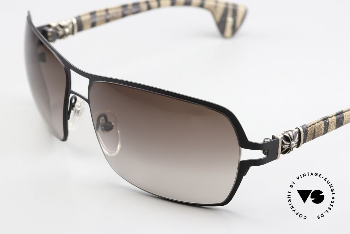 Chrome Hearts Tang II Distressed Zebra Leather, UNWORN striking luxury shades in size 66-15, Made for Men and Women Chrome Hearts Tang II Distressed Zebra Leather, UNWORN striking luxury shades in size 66-15, Made for Men and Women