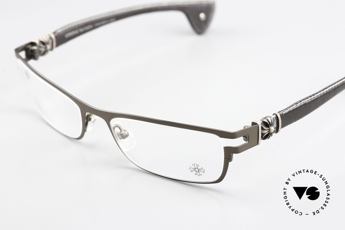 Chrome Hearts M. Diver Luxury Eyewear Leather Square, UNWORN striking luxury frame in size 54-18, Made for Men Chrome Hearts M. Diver Luxury Eyewear Leather Square, UNWORN striking luxury frame in size 54-18, Made for Men