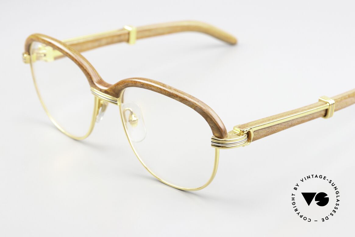 Cartier Malmaison Diego Maradona Wood Glasses, made of African Bubinga Wood; small size 54°17, 130, Made for Men and Women Cartier Malmaison Diego Maradona Wood Glasses, made of African Bubinga Wood; small size 54°17, 130, Made for Men and Women