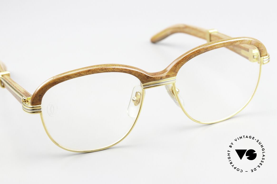 Cartier Malmaison Diego Maradona Wood Glasses, unworn, noble rarity with original Cartier leather case, Made for Men and Women Cartier Malmaison Diego Maradona Wood Glasses, unworn, noble rarity with original Cartier leather case, Made for Men and Women