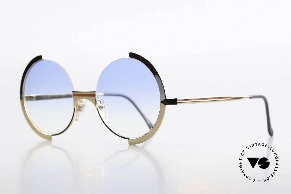 Casanova FC4 Round Art Sunglasses 80's, black/red/silver/gold pattern on the front & temples, Made for Men and Women Casanova FC4 Round Art Sunglasses 80's, black/red/silver/gold pattern on the front & temples, Made for Men and Women