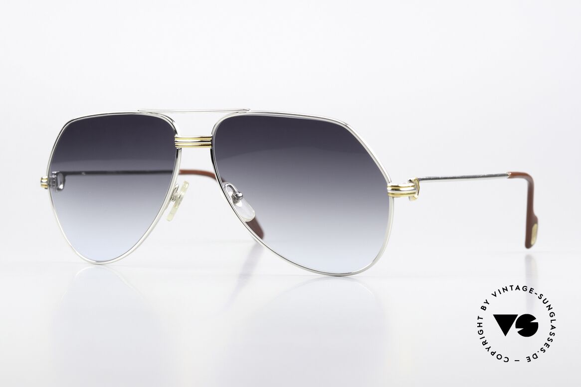 Cartier Vendome LC - L Platinum Sunglasses Aviator 80s, mod. "Vendome" was launched in 1983 & made till 1997, Made for Men Cartier Vendome LC - L Platinum Sunglasses Aviator 80s, mod. "Vendome" was launched in 1983 & made till 1997, Made for Men