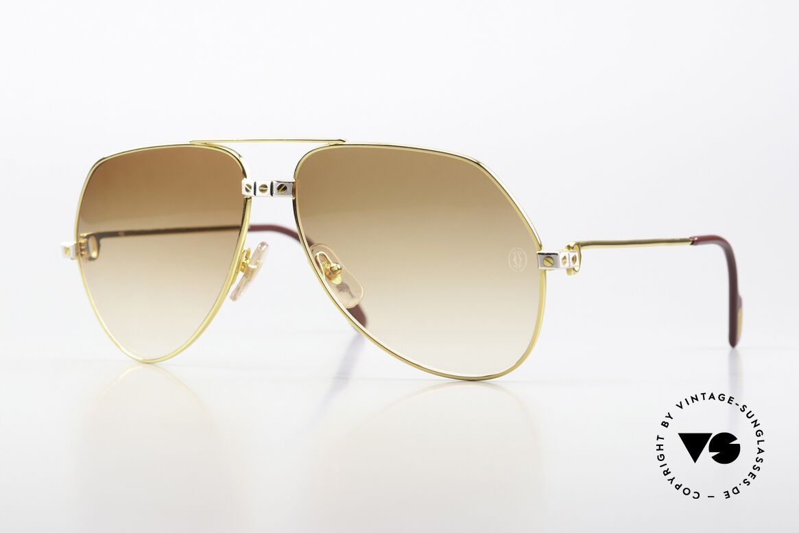 Cartier Vendome Santos - L Sun Lenses With Cartier Logo, legendary 1980's CARTIER Vendome Santos sunglasses, Made for Men Cartier Vendome Santos - L Sun Lenses With Cartier Logo, legendary 1980's CARTIER Vendome Santos sunglasses, Made for Men