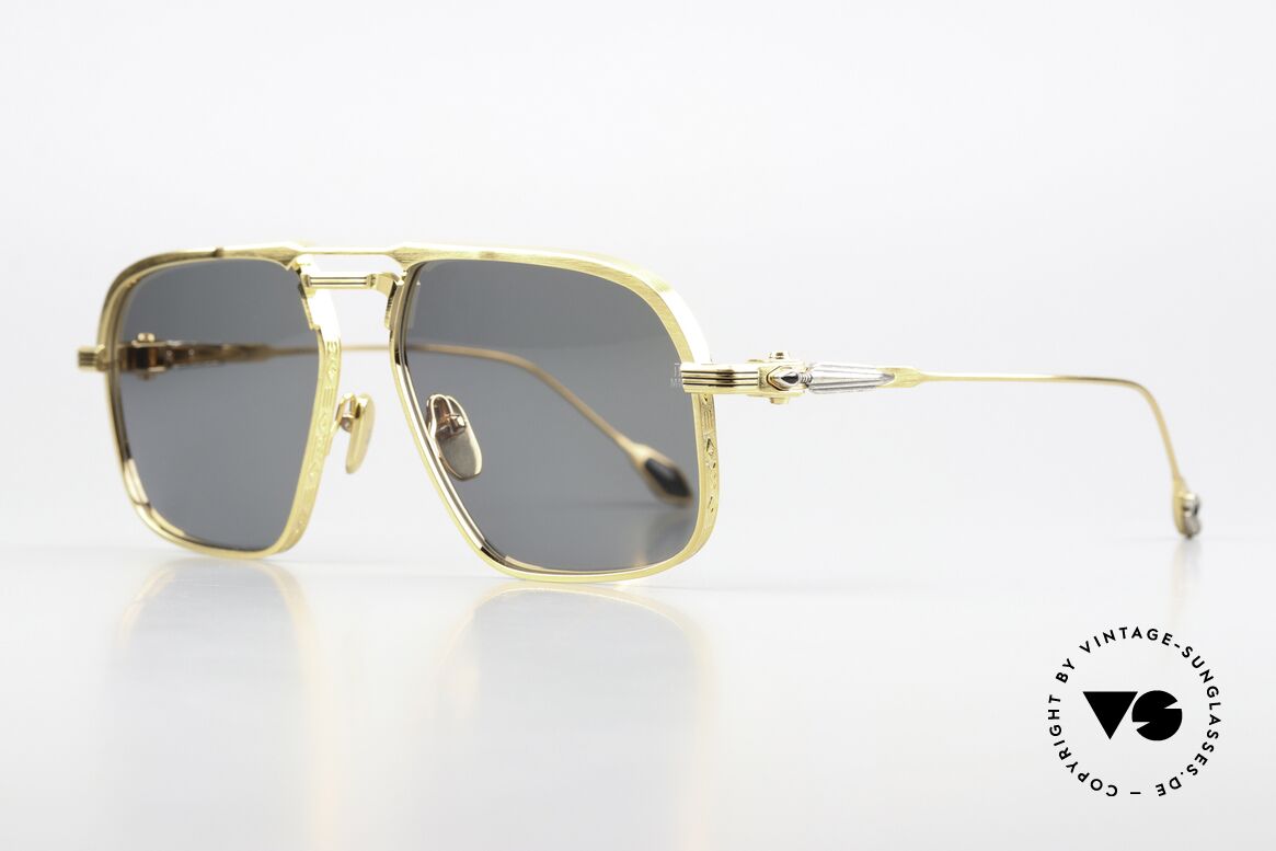 Jacques Marie Mage Labarge Costly Last Frontier Collection, 70s inspired beta-titanium sunglasses; gray C39 lens, Made for Men