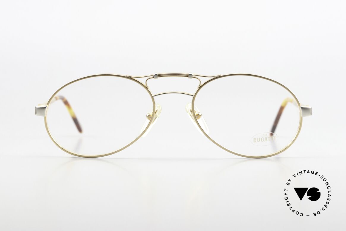 Bugatti 13408 Vintage Men's Eyeglass Frame, utterly high-grade finish in matt gold and palladium, Made for Men Bugatti 13408 Vintage Men's Eyeglass Frame, utterly high-grade finish in matt gold and palladium, Made for Men