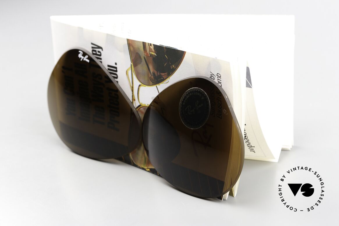Ray Ban Aviator 62mm Lenses B&L USA Mineral Lens B15 Brown, orig. sun lenses for the old 62mm Ray-Ban Aviators, Made for Men and Women