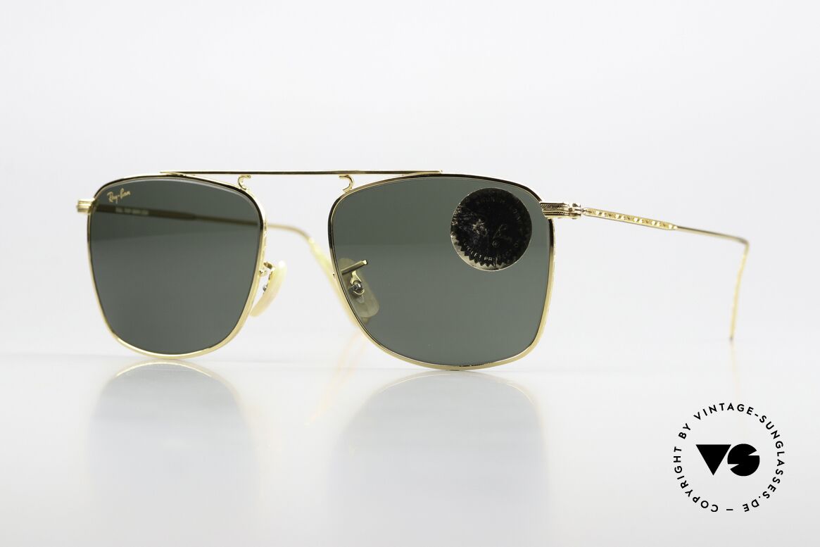 Ray Ban Vintage Rectangle Old Bausch&Lomb USA Shades, Ray-Ban sunglasses of the 'Vintage Metal Collection', Made for Men and Women Ray Ban Vintage Rectangle Old Bausch&Lomb USA Shades, Ray-Ban sunglasses of the 'Vintage Metal Collection', Made for Men and Women