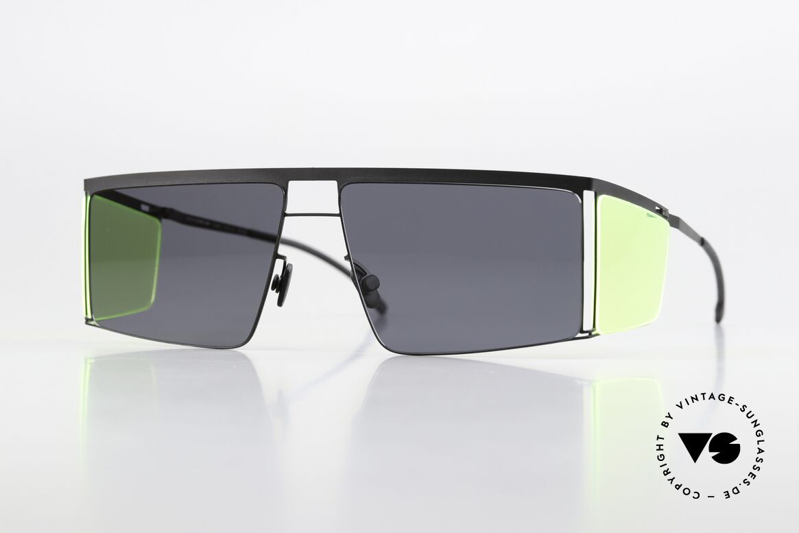 Mykita Helmut Lang HL001 Black With Fluo Yellow Sides, Mykita sunglasses, Mod. HL001, size 57/13, col. 875, Made for Men and Women Mykita Helmut Lang HL001 Black With Fluo Yellow Sides, Mykita sunglasses, Mod. HL001, size 57/13, col. 875, Made for Men and Women