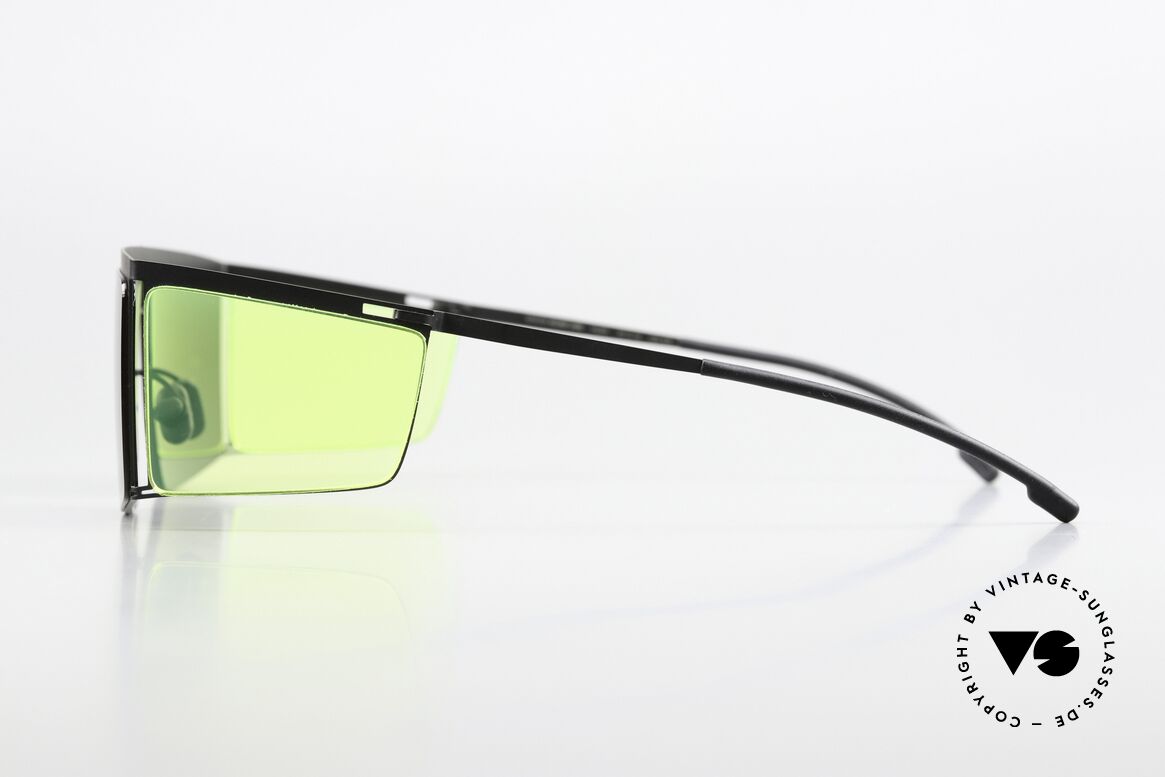 Mykita Helmut Lang HL001 Black With Fluo Yellow Sides, unworn model with case and full original packaging, Made for Men and Women Mykita Helmut Lang HL001 Black With Fluo Yellow Sides, unworn model with case and full original packaging, Made for Men and Women