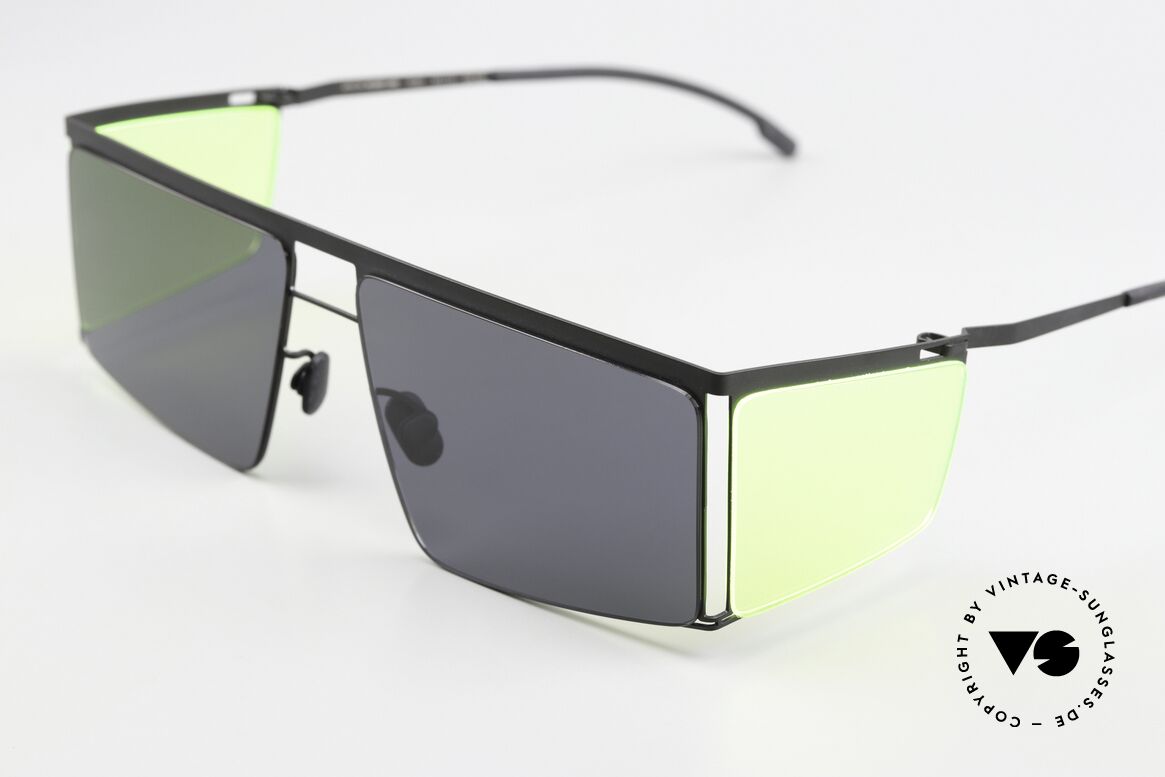 Mykita Helmut Lang HL001 Black With Fluo Yellow Sides, color 875: 'Black / Fluo Yellow Sides Darkgrey Solid', Made for Men and Women Mykita Helmut Lang HL001 Black With Fluo Yellow Sides, color 875: 'Black / Fluo Yellow Sides Darkgrey Solid', Made for Men and Women