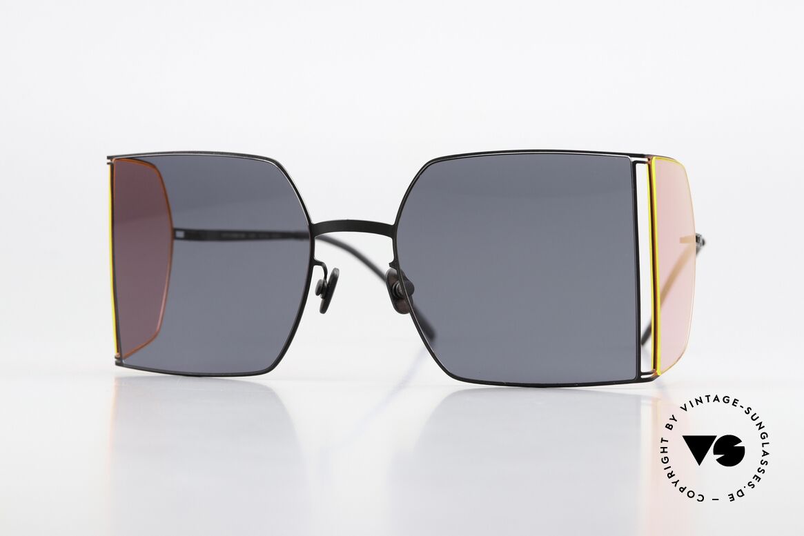 Mykita Helmut Lang HL003 Black Frame With Fluo Pink Sides, Mykita sunglasses, Mod. HL003, size 54/20, col. 871, Made for Men and Women Mykita Helmut Lang HL003 Black Frame With Fluo Pink Sides, Mykita sunglasses, Mod. HL003, size 54/20, col. 871, Made for Men and Women