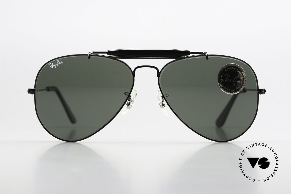 Ray Ban Outdoorsman Ultra Rare Version In 58mm Size, Classic Metals Outdoorsman in Black Chrome, Made for Men Ray Ban Outdoorsman Ultra Rare Version In 58mm Size, Classic Metals Outdoorsman in Black Chrome, Made for Men