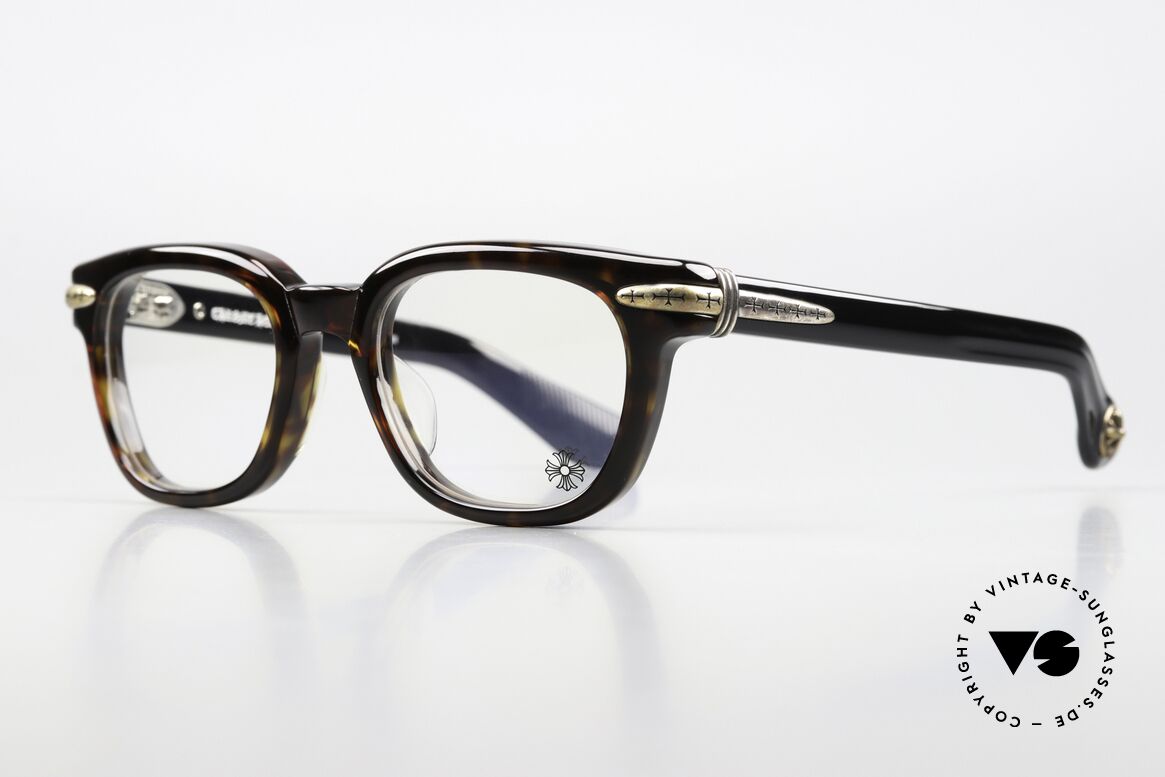 Chrome Hearts Drippin Chrome Hearts Cross Frame, very thick acetate frame in dark tortoise - black, Made for Men Chrome Hearts Drippin Chrome Hearts Cross Frame, very thick acetate frame in dark tortoise - black, Made for Men