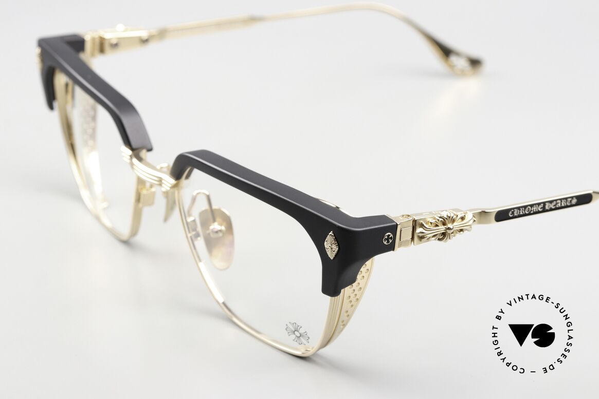 Chrome Hearts LGMA Luxury Eyewear Titanium Gold, with the signature Chrome Hearts insignia, Made for Men