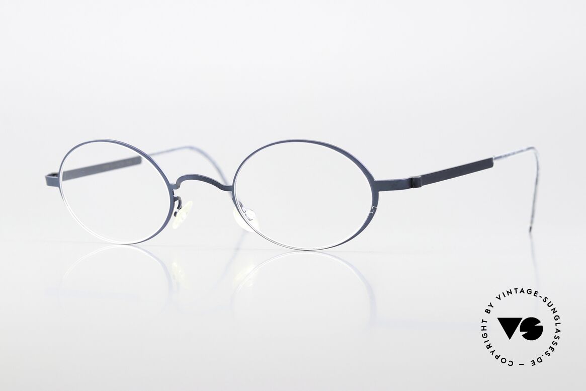 Lindberg 5000 Strip Titan 90's Frame Blue Metallic, small oval glasses: LINDBERG Strip Titanium Series, Made for Men and Women Lindberg 5000 Strip Titan 90's Frame Blue Metallic, small oval glasses: LINDBERG Strip Titanium Series, Made for Men and Women