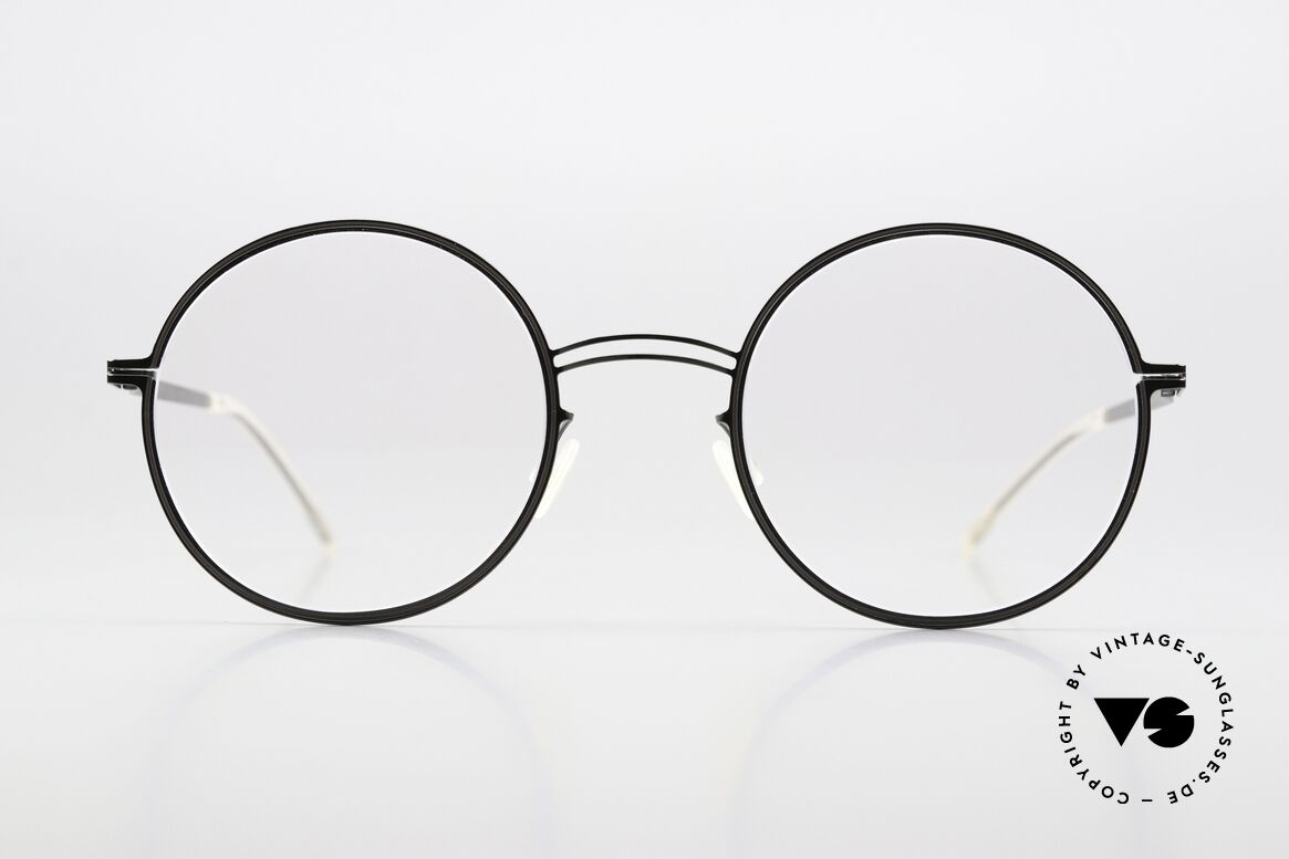Mykita Studio 6.4 Ladies Specs Shiny Graphite Mole, inspired by the optical illusion art of the 1960's, Made for Women