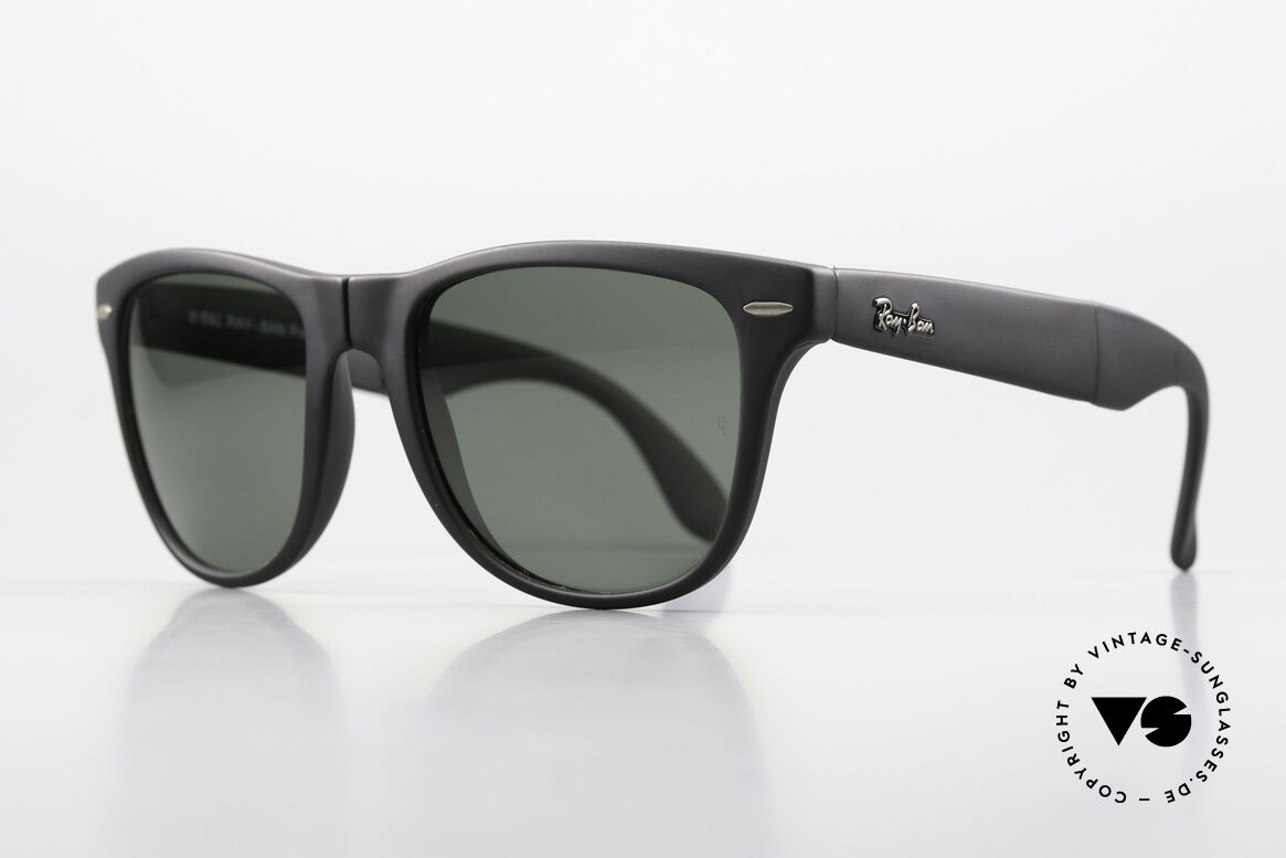 Ray Ban Wayfarer II Folding Foldable Wayfarer Sunglasses, RB catalog name: W0871, Matte Black, 54mm, Made for Men