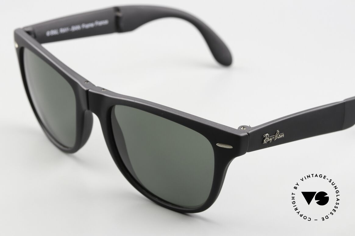 Ray Ban Wayfarer II Folding Foldable Wayfarer Sunglasses, Bausch&Lomb G-15 mineral lenses (100% UV), Made for Men