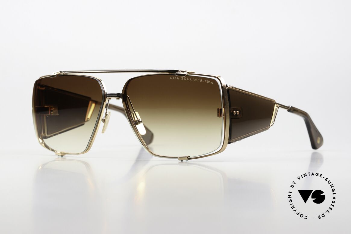 DITA Souliner Two Striking Luxury Sunglasses, DITA Souliner-Two shades, DTS136-64-02, GLD-BRN, Made for Men DITA Souliner Two Striking Luxury Sunglasses, DITA Souliner-Two shades, DTS136-64-02, GLD-BRN, Made for Men