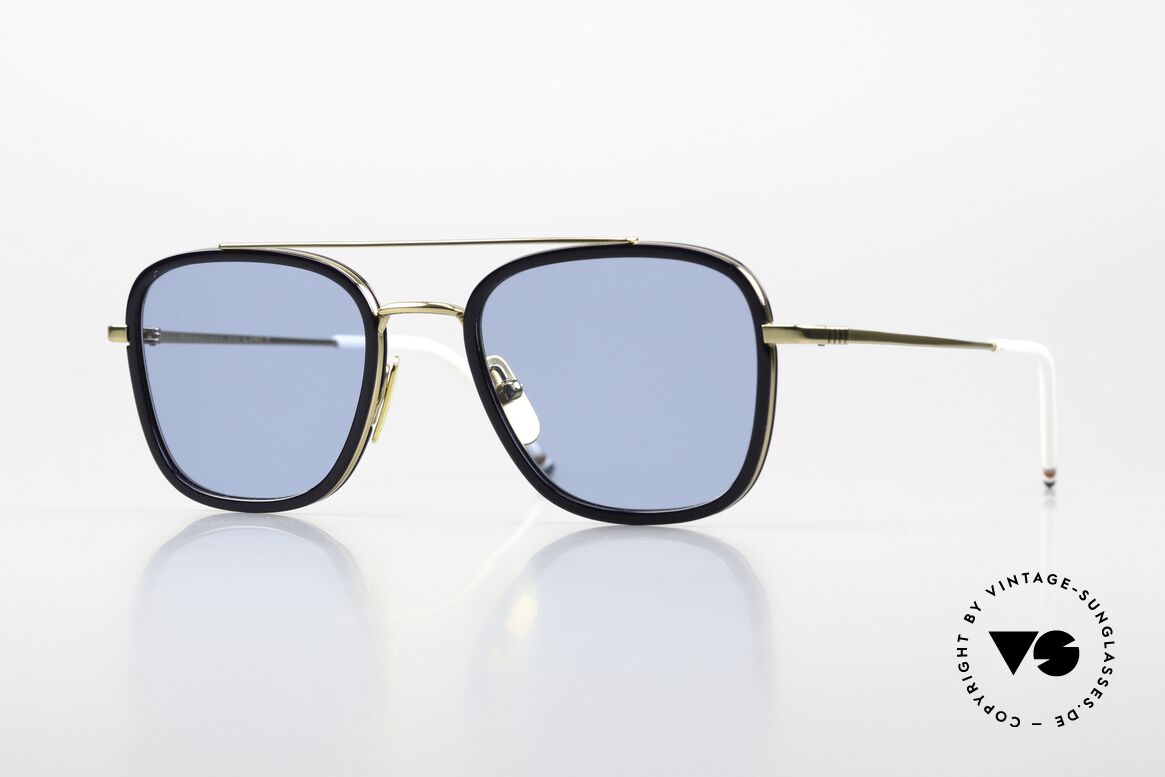 Thom Browne TBS800 Square Sunglasses For Men, Thom Browne sunglasses, TBS800-B-GLD-NVY-51, Made for Men Thom Browne TBS800 Square Sunglasses For Men, Thom Browne sunglasses, TBS800-B-GLD-NVY-51, Made for Men