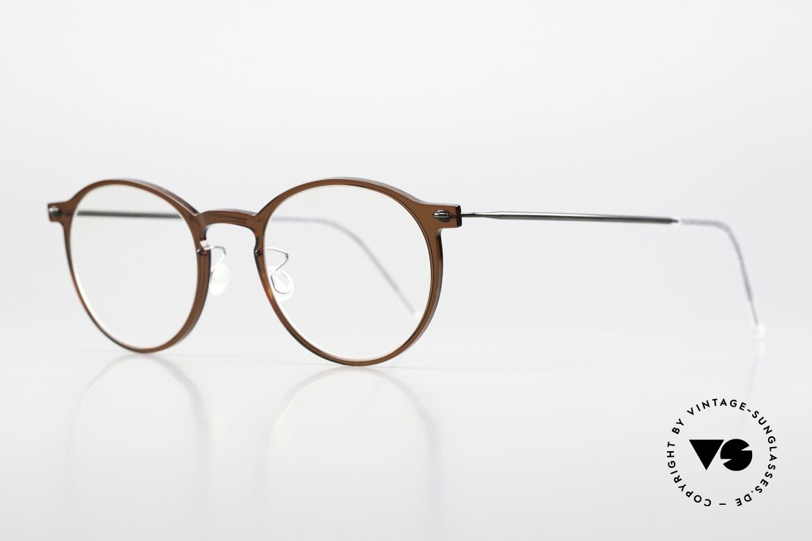 Lindberg 6541 NOW Designer Frame Panto Round, color C02/PU9: brown front & polished black temples, Made for Men and Women Lindberg 6541 NOW Designer Frame Panto Round, color C02/PU9: brown front & polished black temples, Made for Men and Women