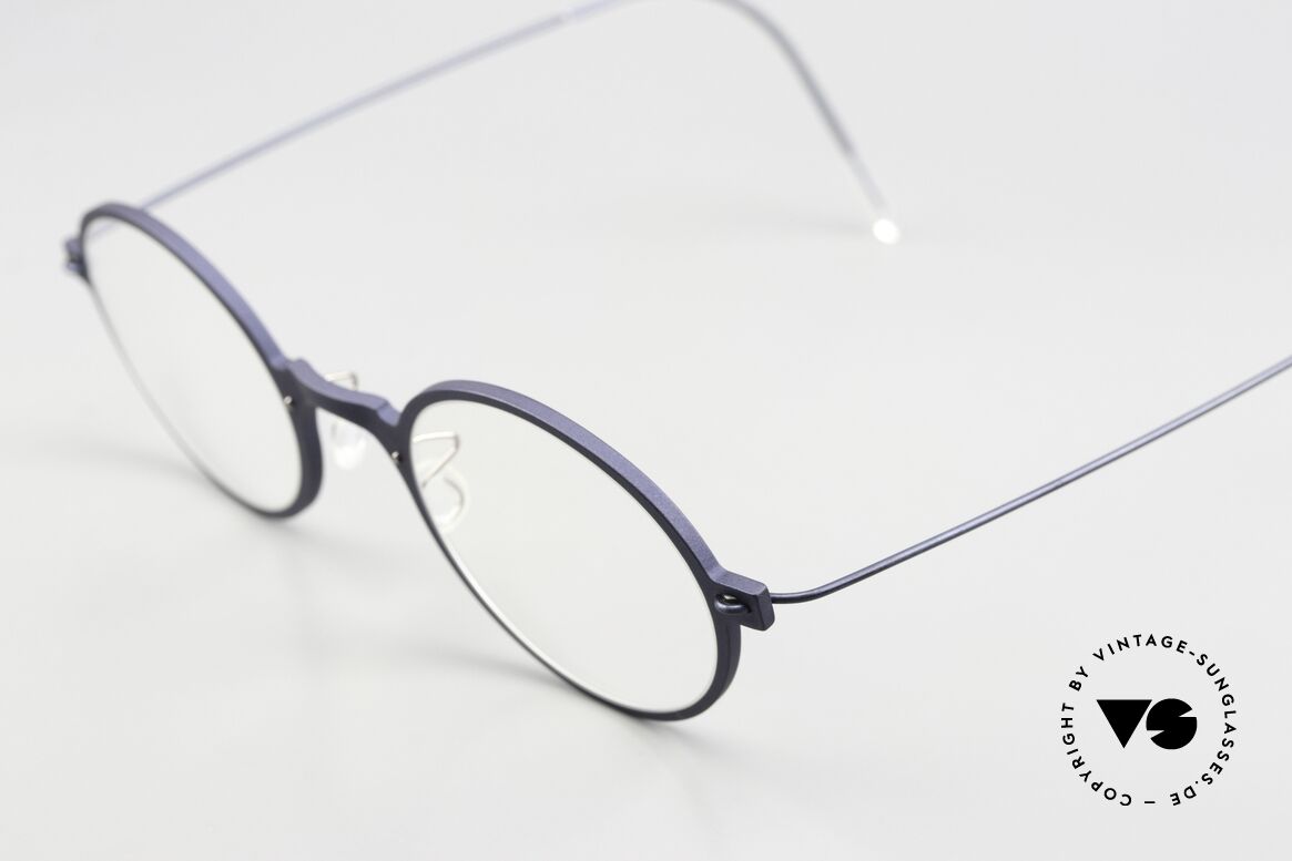 Lindberg 6508 NOW Dark Blue Designer Eyewear, thin and lightweight front with DARK BLUE coloring, Made for Men and Women