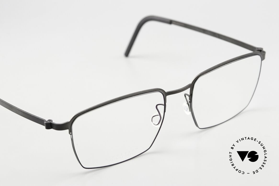 Lindberg 7426 Strip Titanium Black Square Men's Glasses, unworn, new old stock with original case by Lindberg, Made for Men Lindberg 7426 Strip Titanium Black Square Men's Glasses, unworn, new old stock with original case by Lindberg, Made for Men