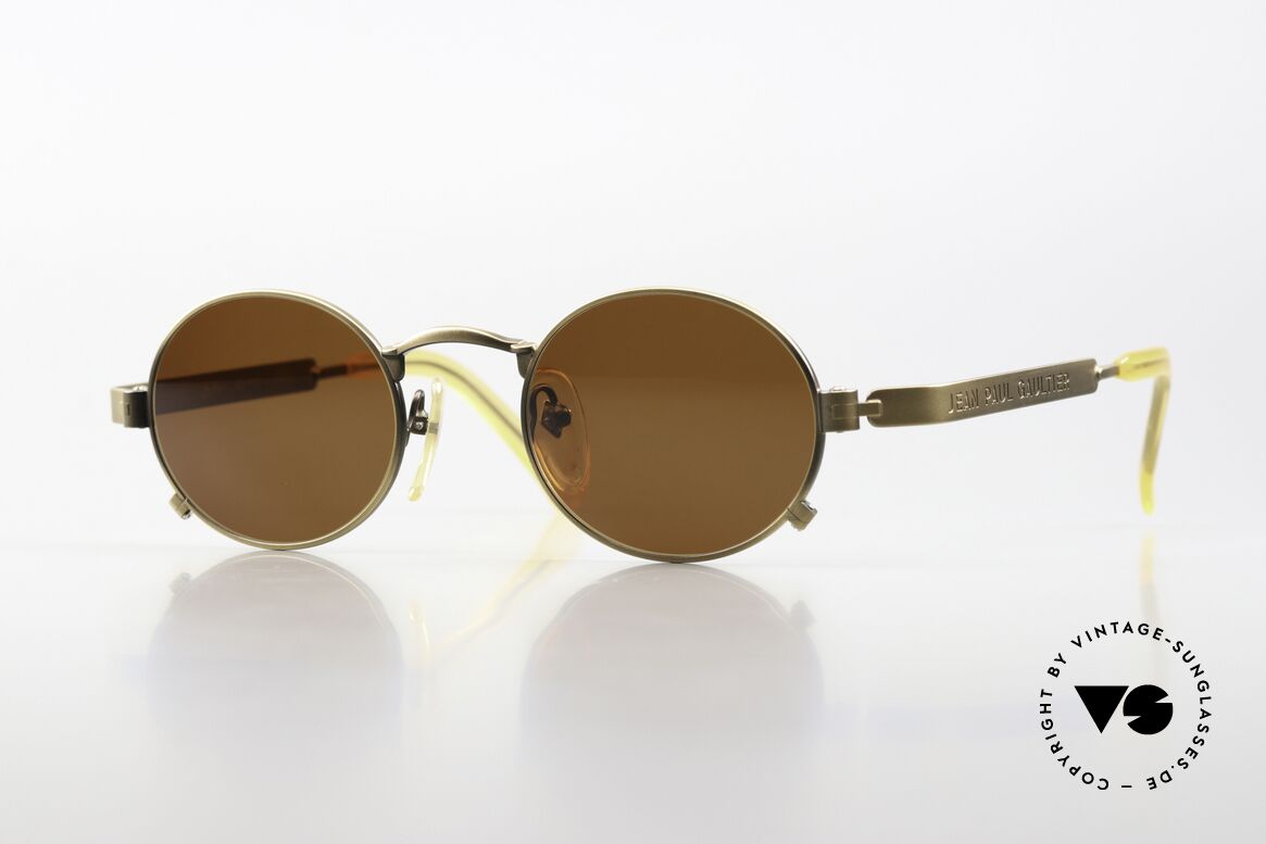 Jean Paul Gaultier 56-1173 Made in Japan Frame 1996, oval round 90's Jean Paul Gaultier designer sunglasses, Made for Men Jean Paul Gaultier 56-1173 Made in Japan Frame 1996, oval round 90's Jean Paul Gaultier designer sunglasses, Made for Men