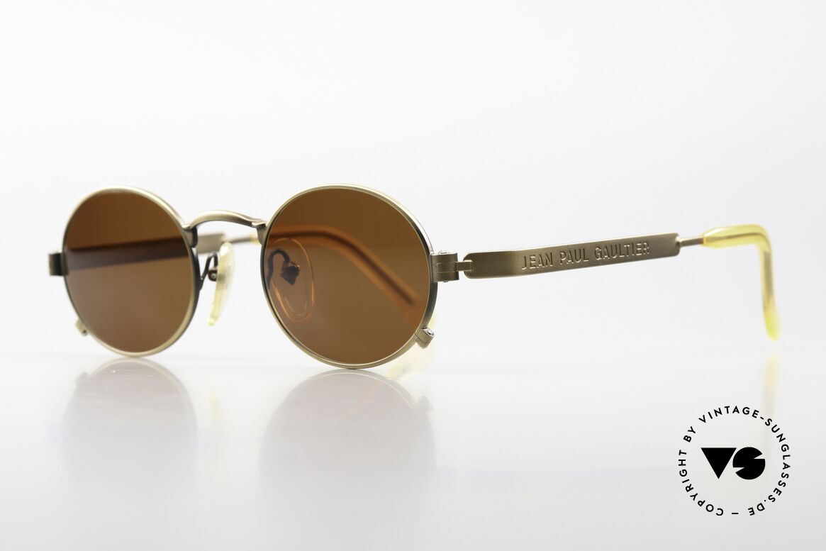 Jean Paul Gaultier 56-1173 Made in Japan Frame 1996, outstanding craftsmanship; antique-gold / burnt gold, Made for Men Jean Paul Gaultier 56-1173 Made in Japan Frame 1996, outstanding craftsmanship; antique-gold / burnt gold, Made for Men