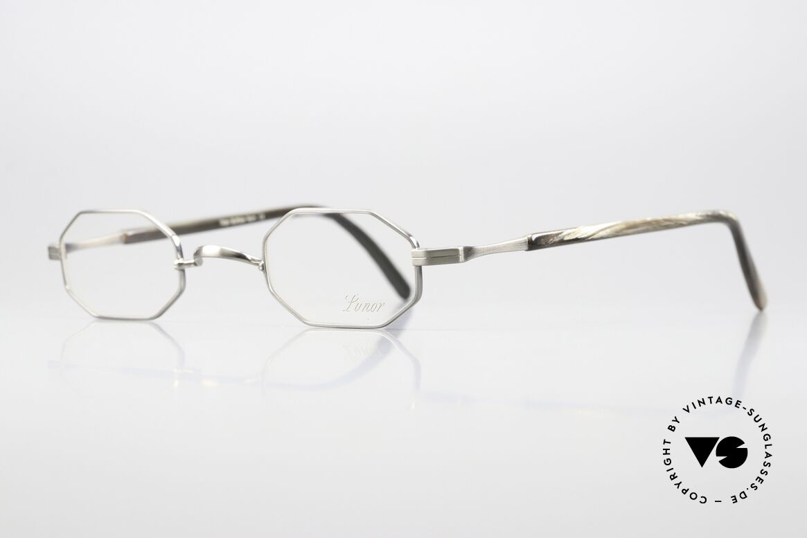 Lunor ST4 E-BT Octag Titan Antique Silver, frame size 40/24; suitable for high prescriptions, Made for Men and Women