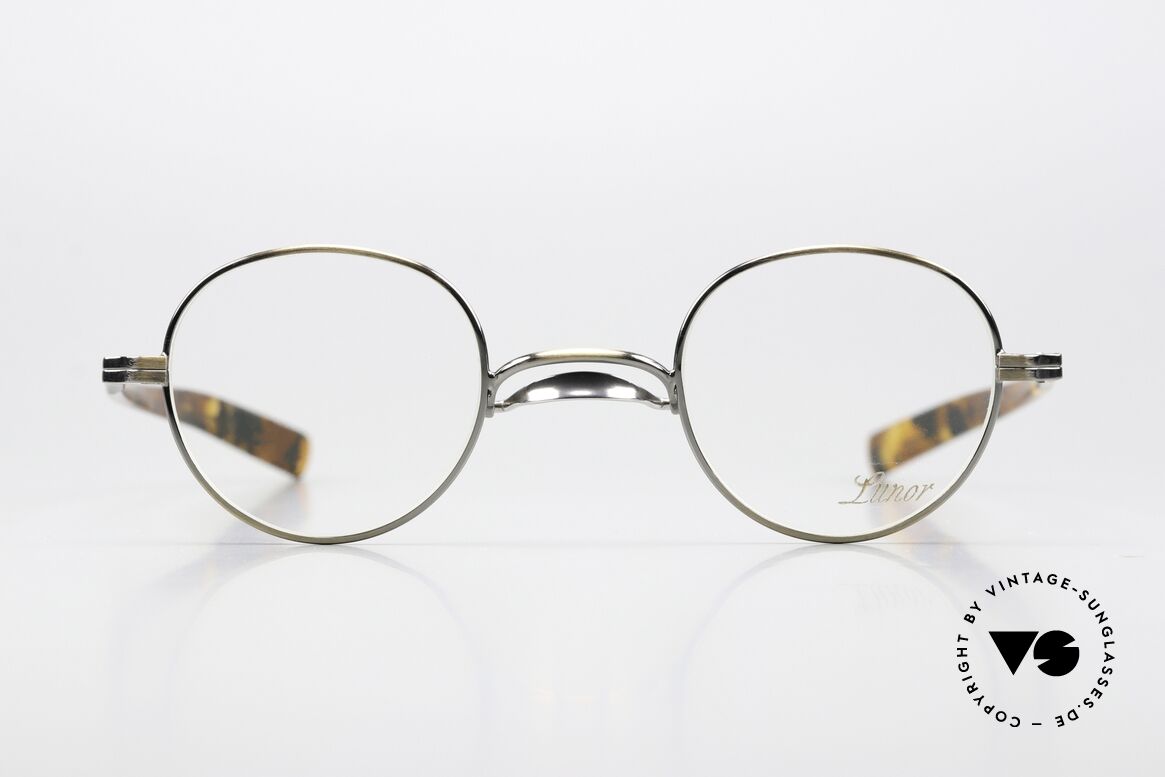 Lunor Swing A 32 Panto Antique Gold Platinum Bridge, precious frame in ANTIQUE-GOLD; true luxury eyewear!, Made for Men and Women