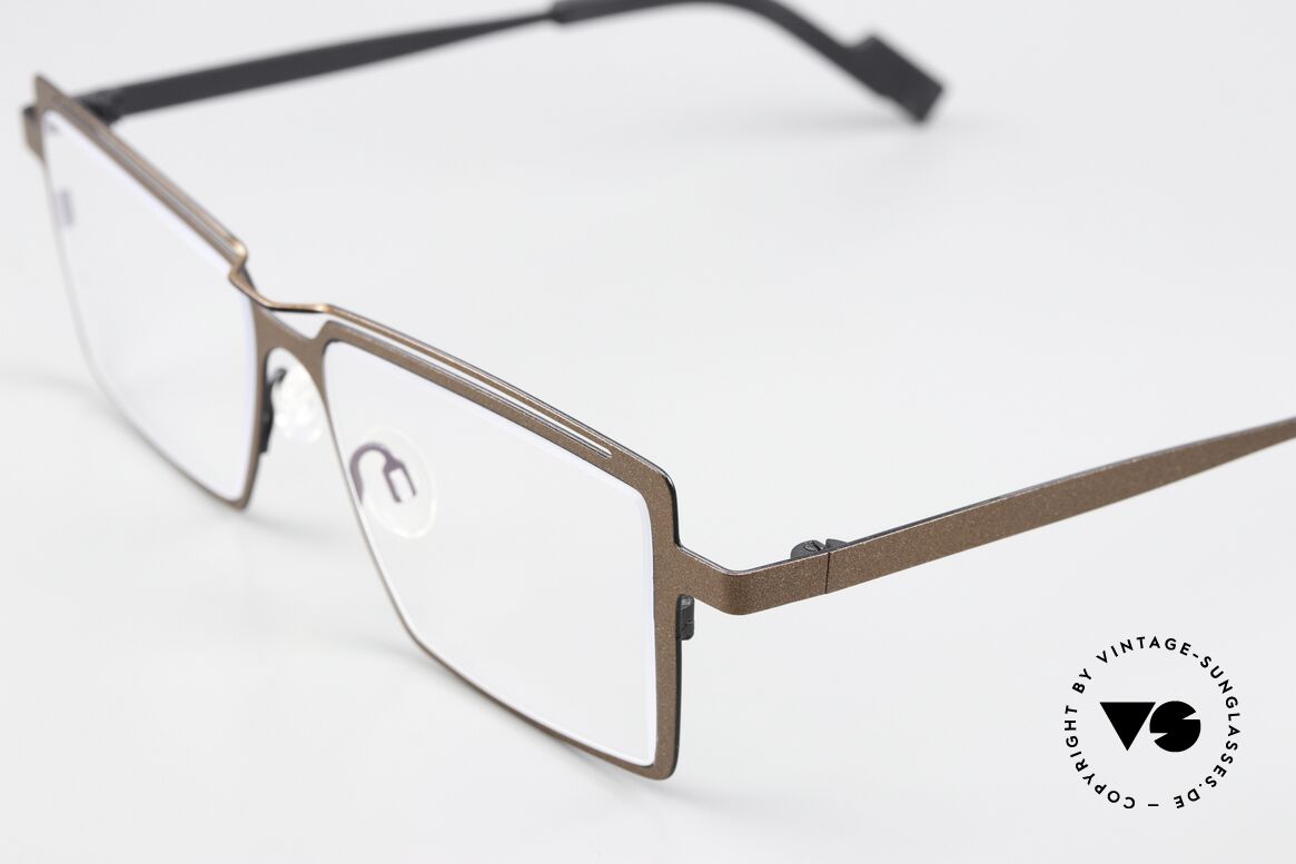 Theo Belgium Groove Square Glasses Men & Ladies, metal frame shines brown metallic and black, Made for Men and Women Theo Belgium Groove Square Glasses Men & Ladies, metal frame shines brown metallic and black, Made for Men and Women