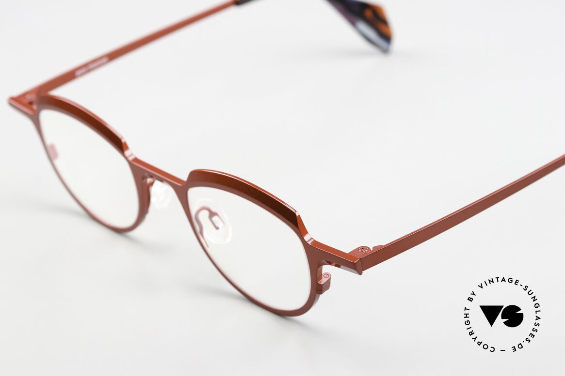 Theo Belgium Asscher Diamond Cuts Collection, unisex frame, size 41-20, color 36 (fire red metallic), Made for Men and Women Theo Belgium Asscher Diamond Cuts Collection, unisex frame, size 41-20, color 36 (fire red metallic), Made for Men and Women
