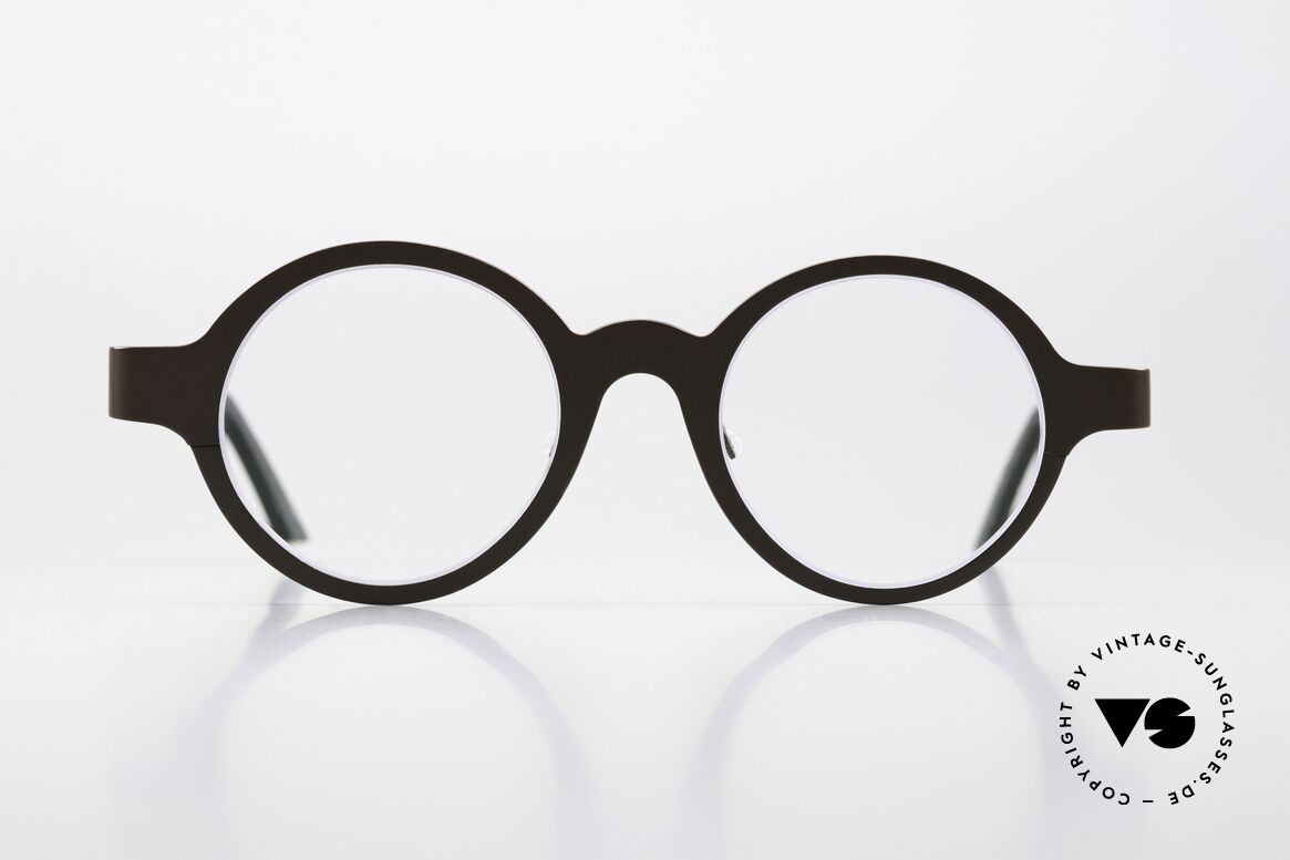 Theo Belgium Eye-Witness YZ Bicolor Titanium Eyewear, interesting round vintage glasses, size 45/10, Made for Men and Women Theo Belgium Eye-Witness YZ Bicolor Titanium Eyewear, interesting round vintage glasses, size 45/10, Made for Men and Women