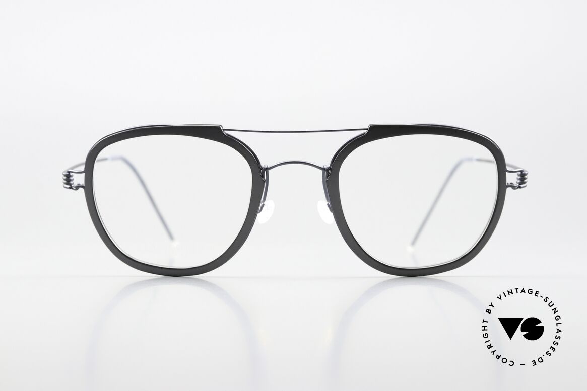 Lindberg William Air Titan Rim Frame With Dark Blue & Gray, mod. William in size 47-23, temple length 145, col. U16, Made for Men and Women Lindberg William Air Titan Rim Frame With Dark Blue & Gray, mod. William in size 47-23, temple length 145, col. U16, Made for Men and Women