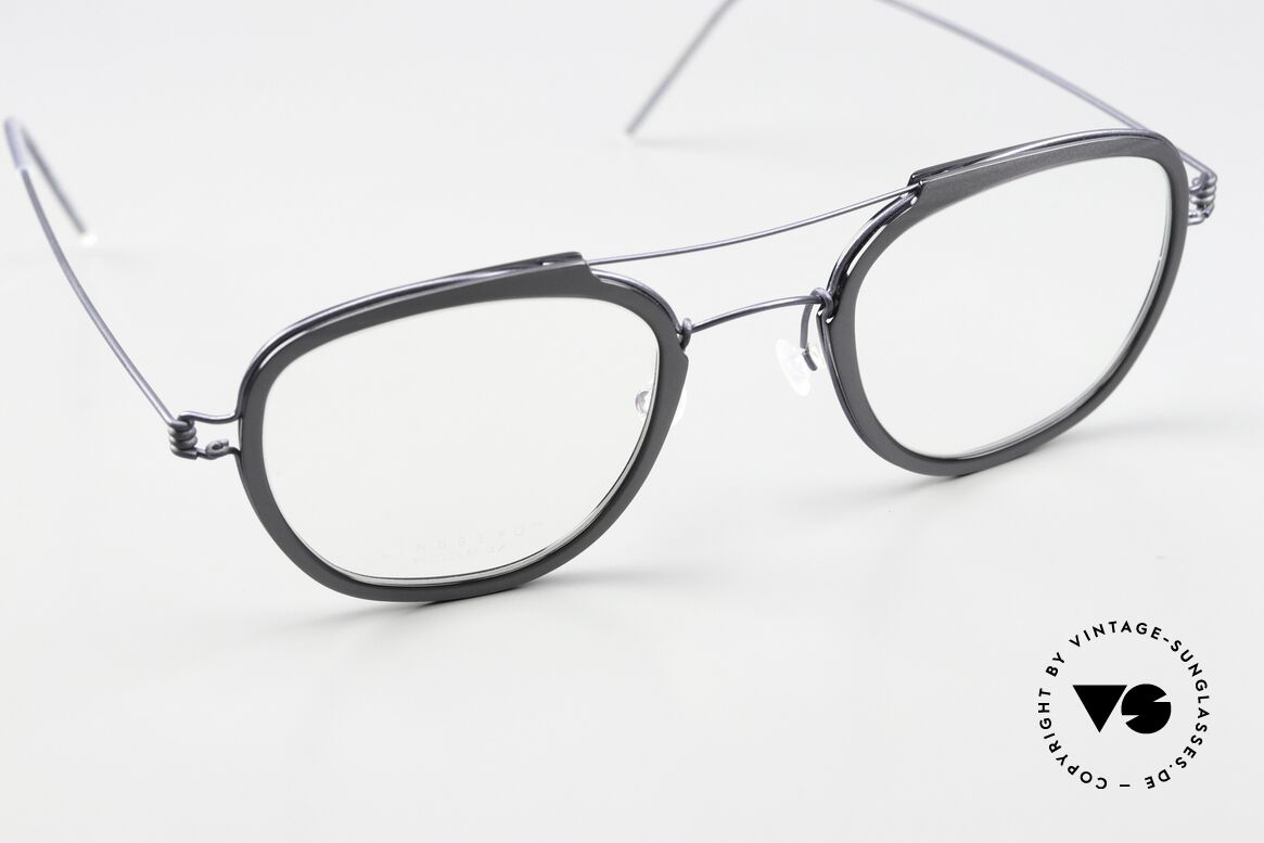 Lindberg William Air Titan Rim Frame With Dark Blue & Gray, unworn, NOS, with an original hard case by LINDBERG, Made for Men and Women Lindberg William Air Titan Rim Frame With Dark Blue & Gray, unworn, NOS, with an original hard case by LINDBERG, Made for Men and Women