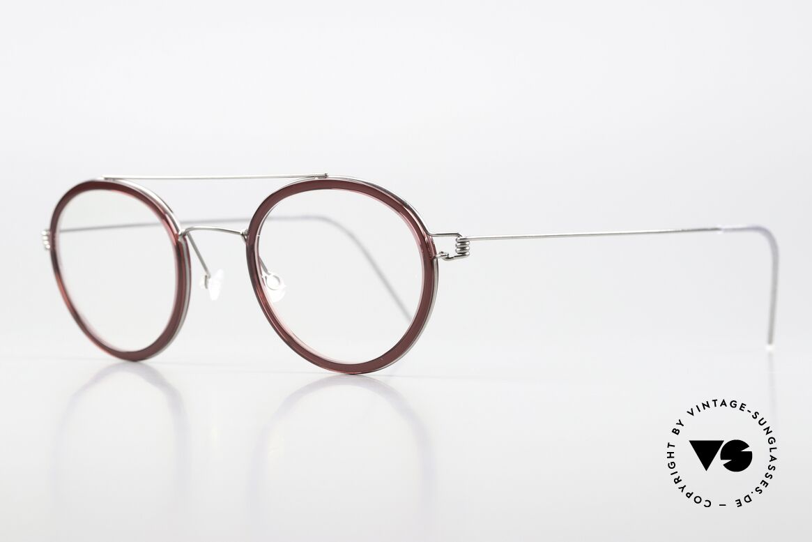 Lindberg Teitur 46 Air Titan Rim Striking Panto Frame Titan, inner rim = ruby-colored; size 46/25 with 155mm temples, Made for Men and Women Lindberg Teitur 46 Air Titan Rim Striking Panto Frame Titan, inner rim = ruby-colored; size 46/25 with 155mm temples, Made for Men and Women