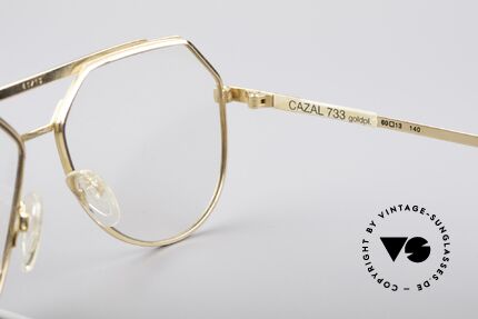 Cazal 733 Gold Plated 80's Eyeglasses, demo lenses should be replaced with optical lenses, Made for Men