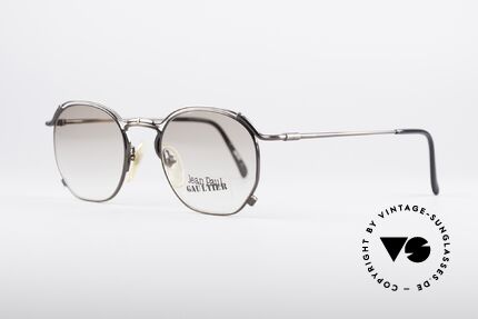 Jean Paul Gaultier 55-2171 90's Vintage JPG Frame, anthracite finish & light-brown tinted sun lenses, Made for Men and Women